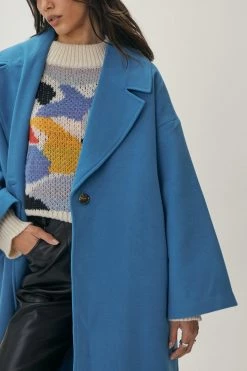 Wool Look Coats Wool Look Oversized Long Sleeve Coat