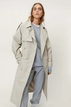 Duster + Trench Coats Longline Double Breasted Trench Coat