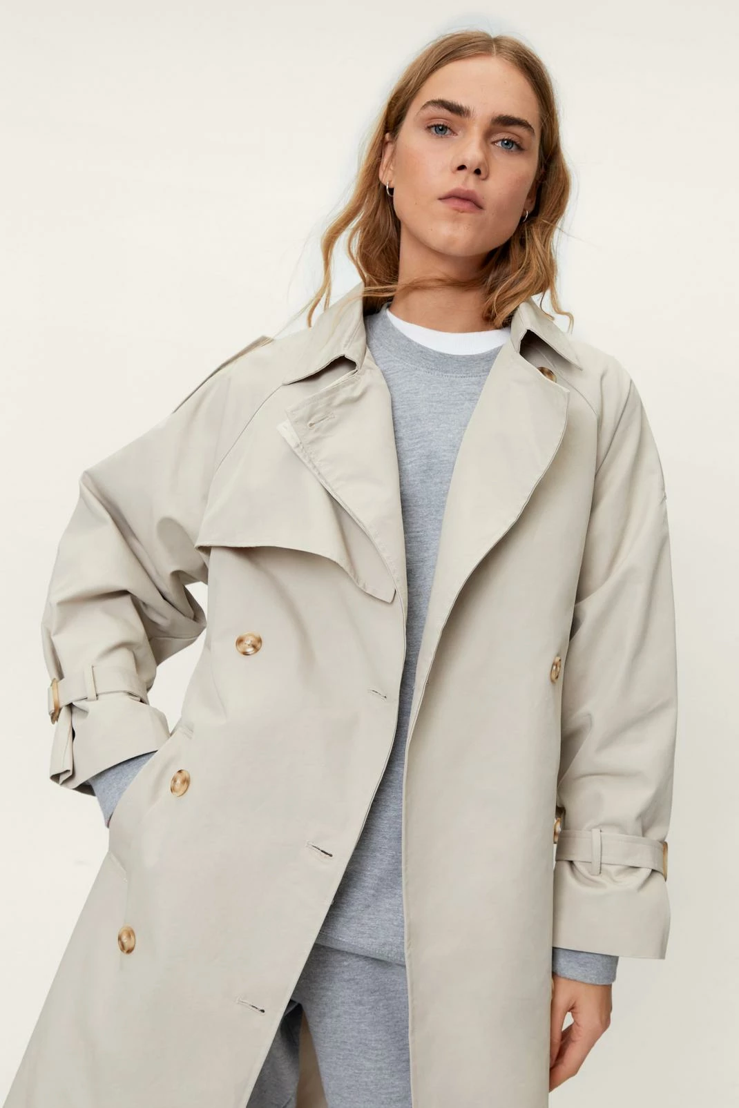 Duster + Trench Coats Longline Double Breasted Trench Coat - Image 2