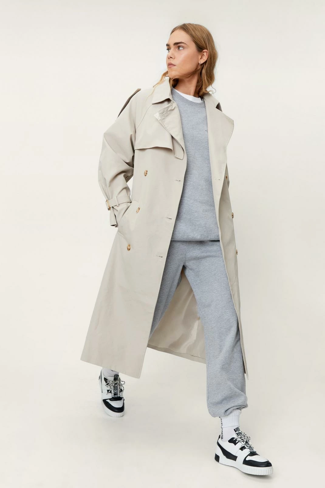 Duster + Trench Coats Longline Double Breasted Trench Coat - Image 7
