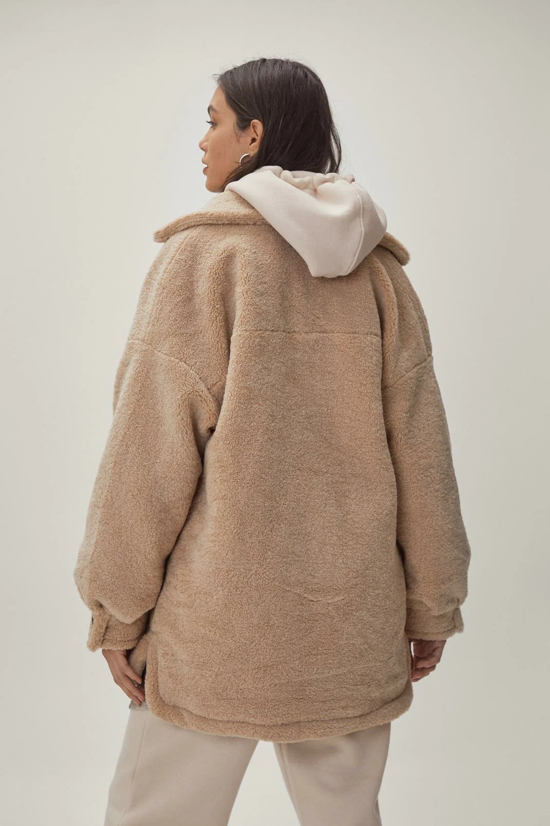 Teddy Coats Teddy Faux Fur Longline Button Down Jacket - Image 6