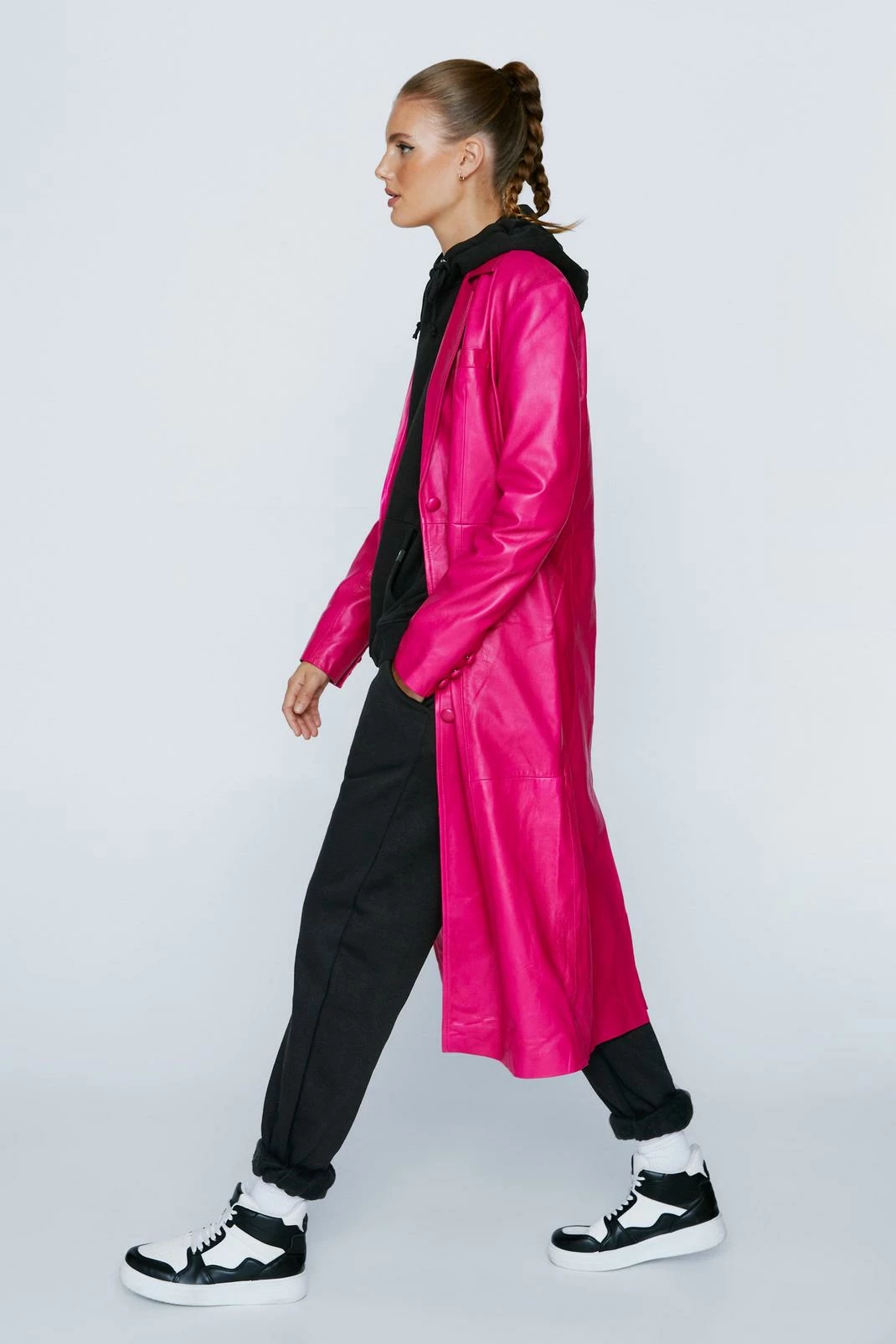 Duster + Trench Coats Real Leather Oversized Duster Coat - Image 2