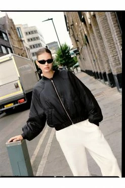 Cropped Jackets Batwing Oversized Bomber Jacket