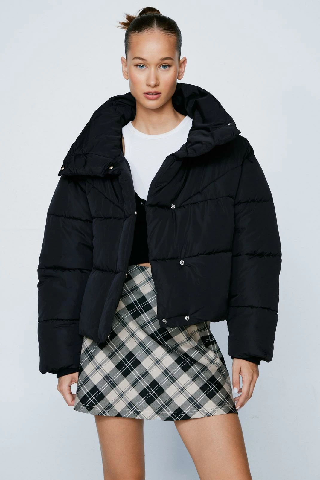 Puffer Jackets High Neck Oversized Puffer Jacket - Image 7