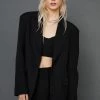 Two Piece Sets Oversized Extreme Shoulder Blazer