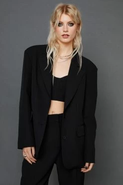 Two Piece Sets Oversized Extreme Shoulder Blazer