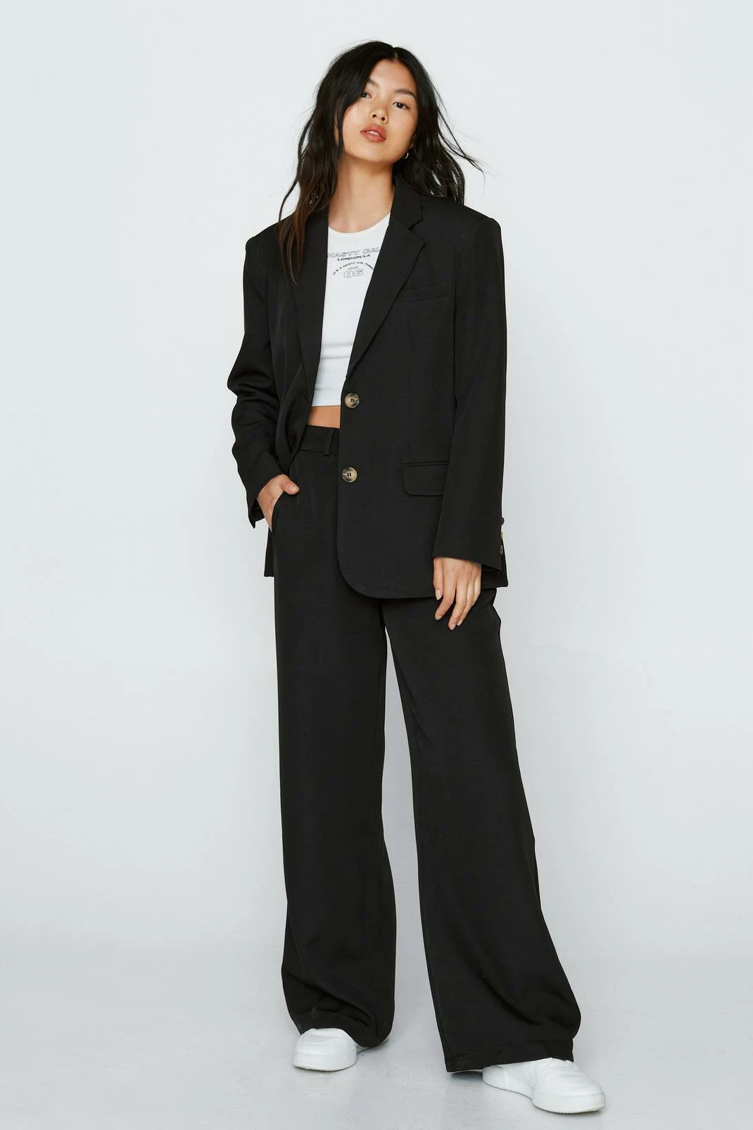 Two Piece Sets Oversized Pocket Suit Blazer - Image 4