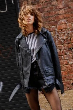 Real Leather Jackets Oversized Real Leather Boyfriend Jacket