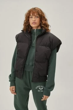 Puffer Vests Padded Sleeveless High Neck Vest Jacket