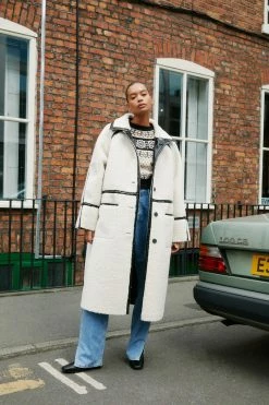 Coats Plus Size Reversible Faux Leather Borg Lined Coat