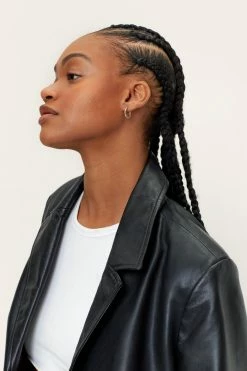 Real & Faux Leather Outfits Premium Real Leather Oversized Blazer