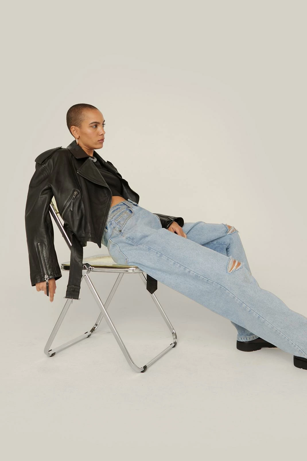 Real Leather Jackets Real Leather Biker Moto Jacket - Image 2