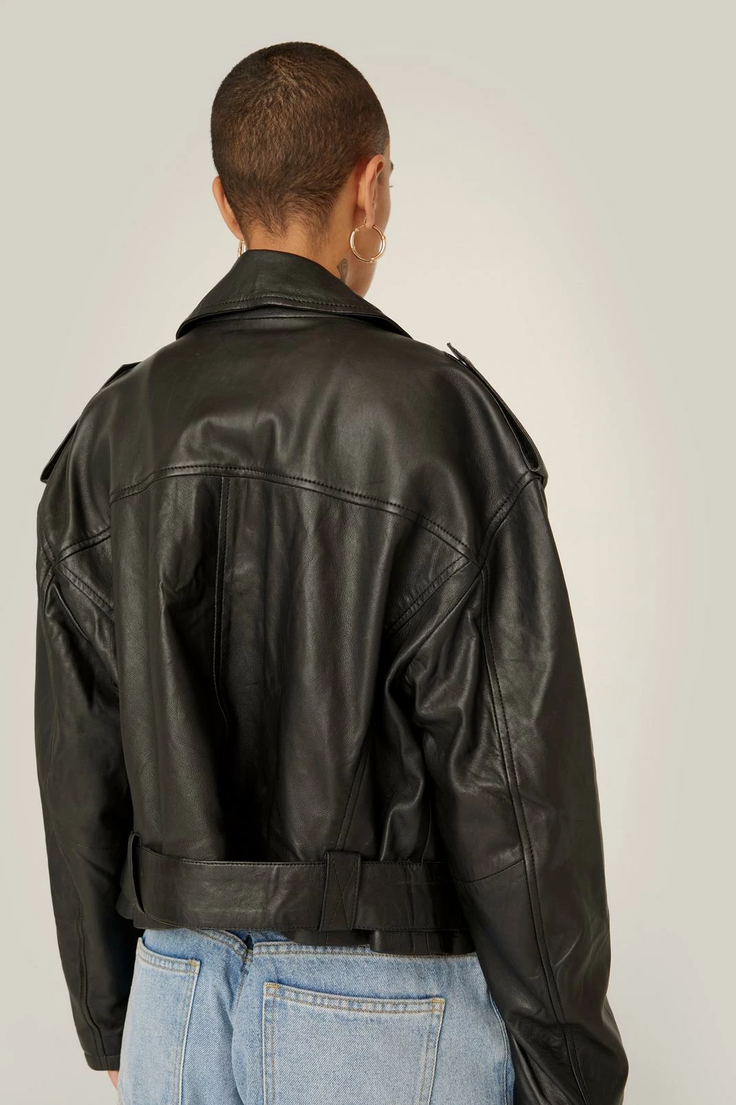 Real Leather Jackets Real Leather Biker Moto Jacket - Image 3