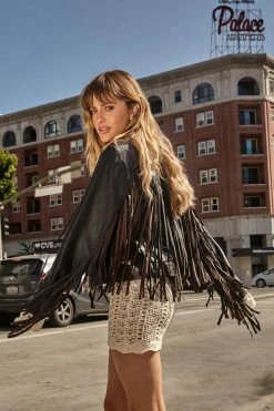 Real Leather Jackets Real Leather Fringed Festival Jacket