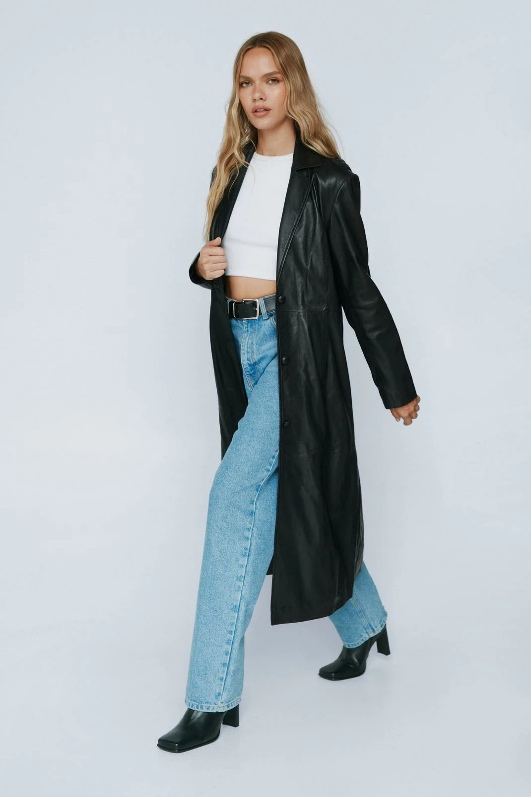 Duster + Trench Coats Real Leather Oversized Duster Coat - Image 5