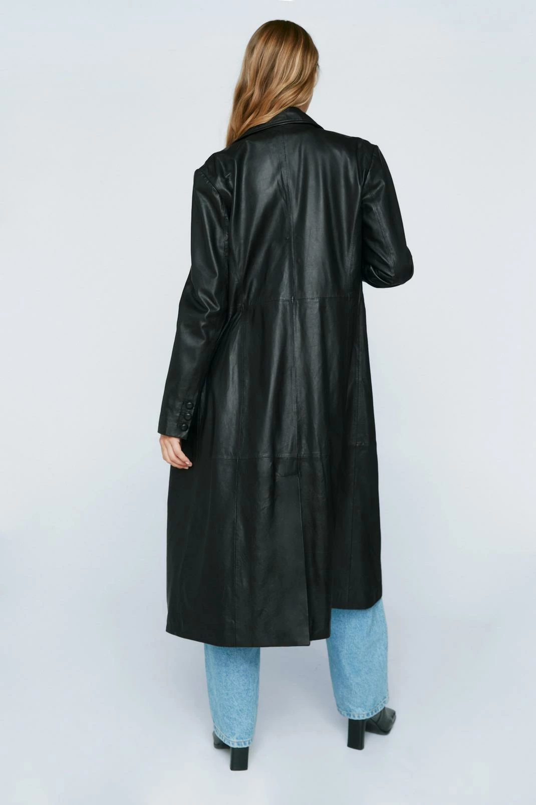 Duster + Trench Coats Real Leather Oversized Duster Coat - Image 6