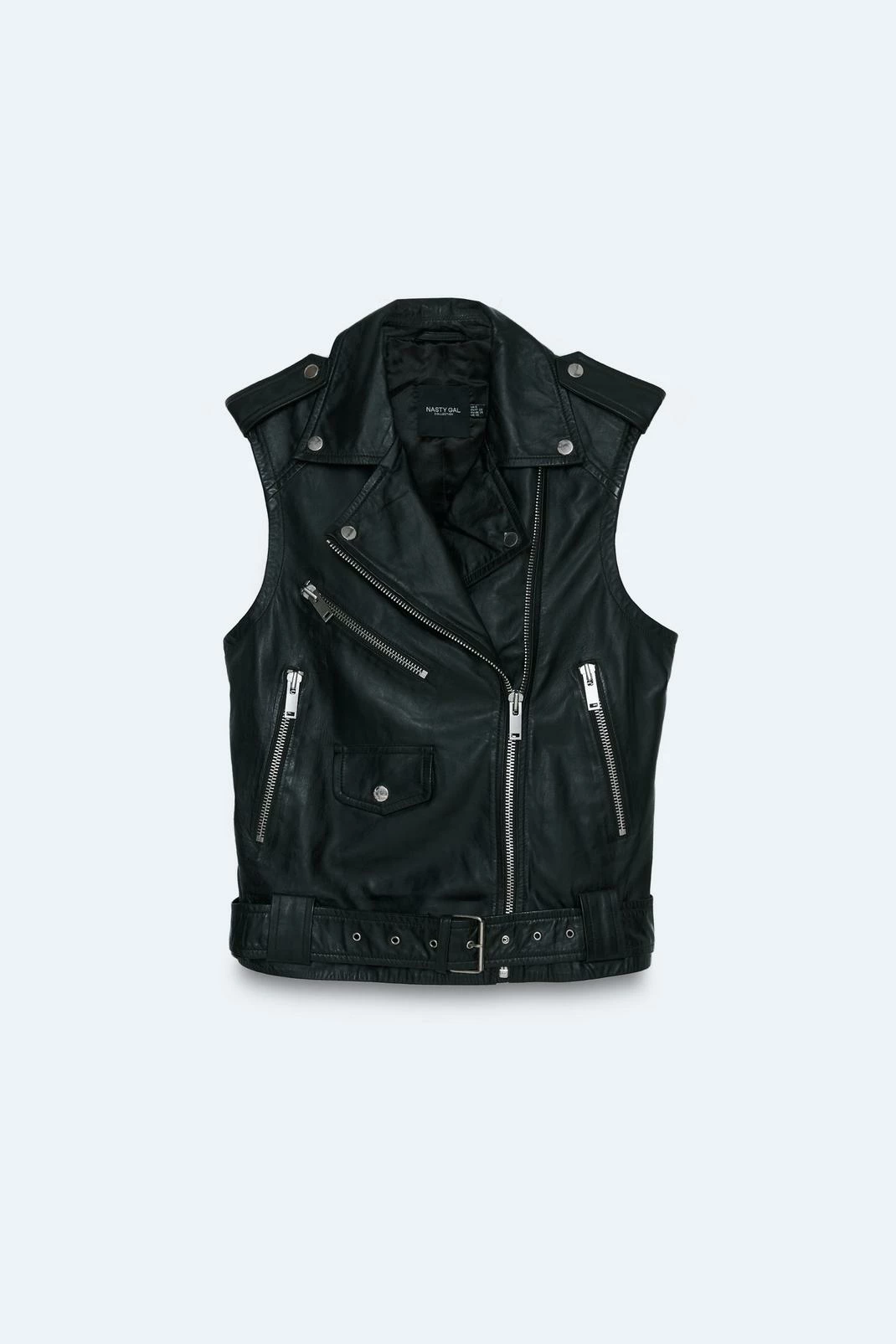 Real Leather Jackets Real Leather Sleeveless Biker Jacket - Image 4
