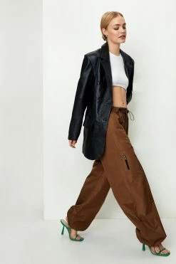 Real & Faux Leather Outfits Real Leather Tailored Blazer