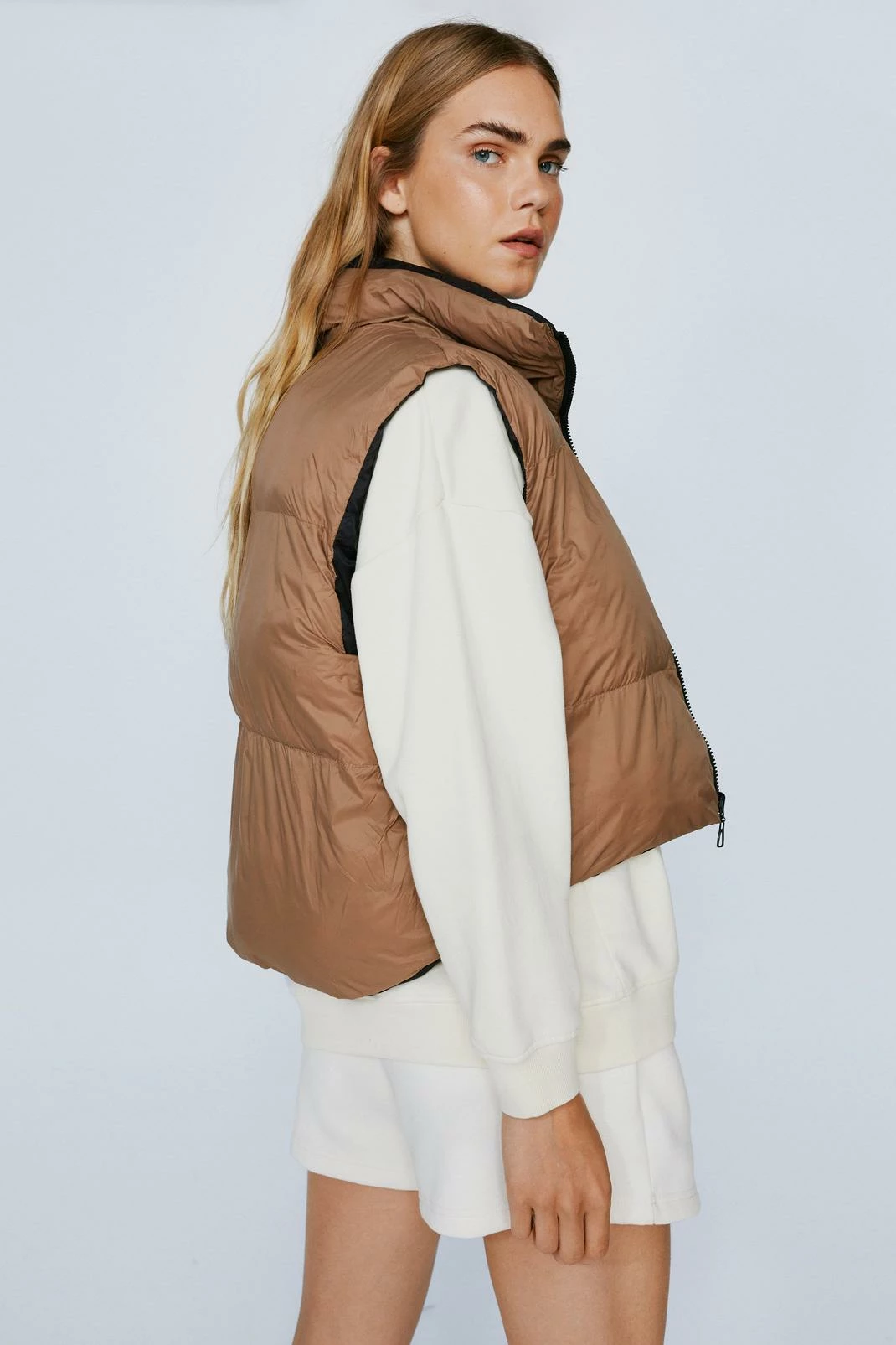 Puffer Vests Reversible Padded Contrasting Vest Jacket - Image 6