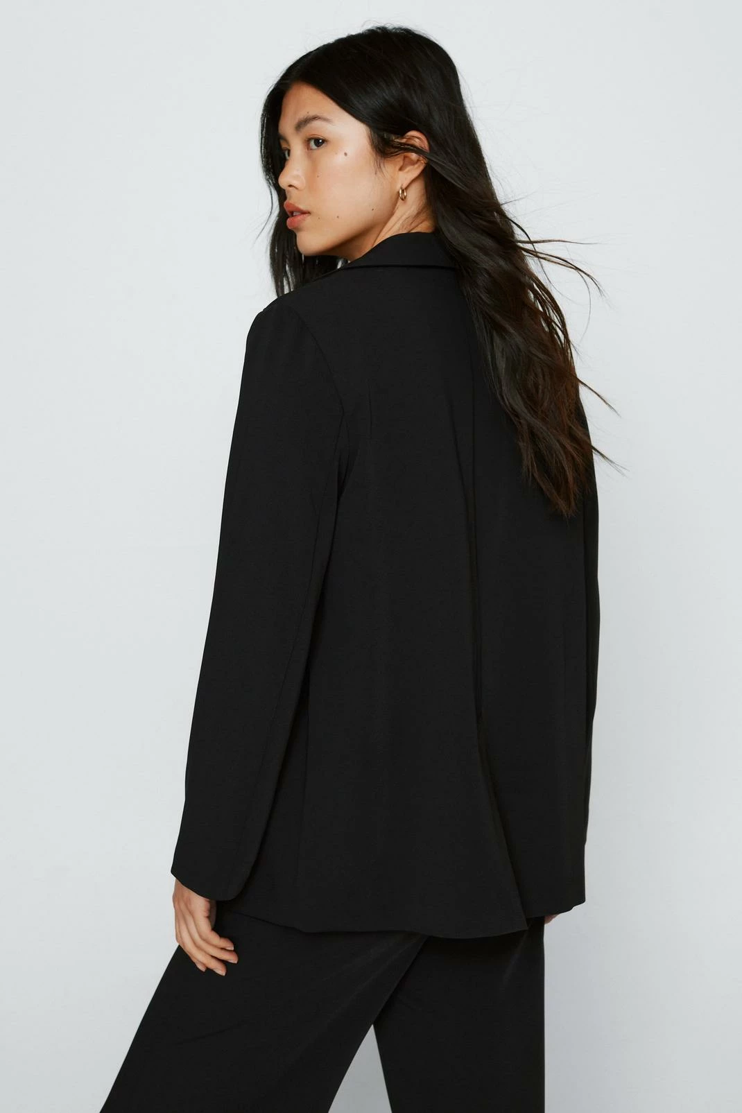 Two Piece Sets Satin Tailored Single Breasted Blazer - Image 6