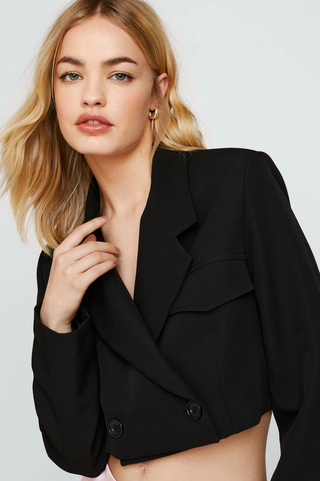 Coats Tailored Cropped Double Breasted Blazer - Image 2