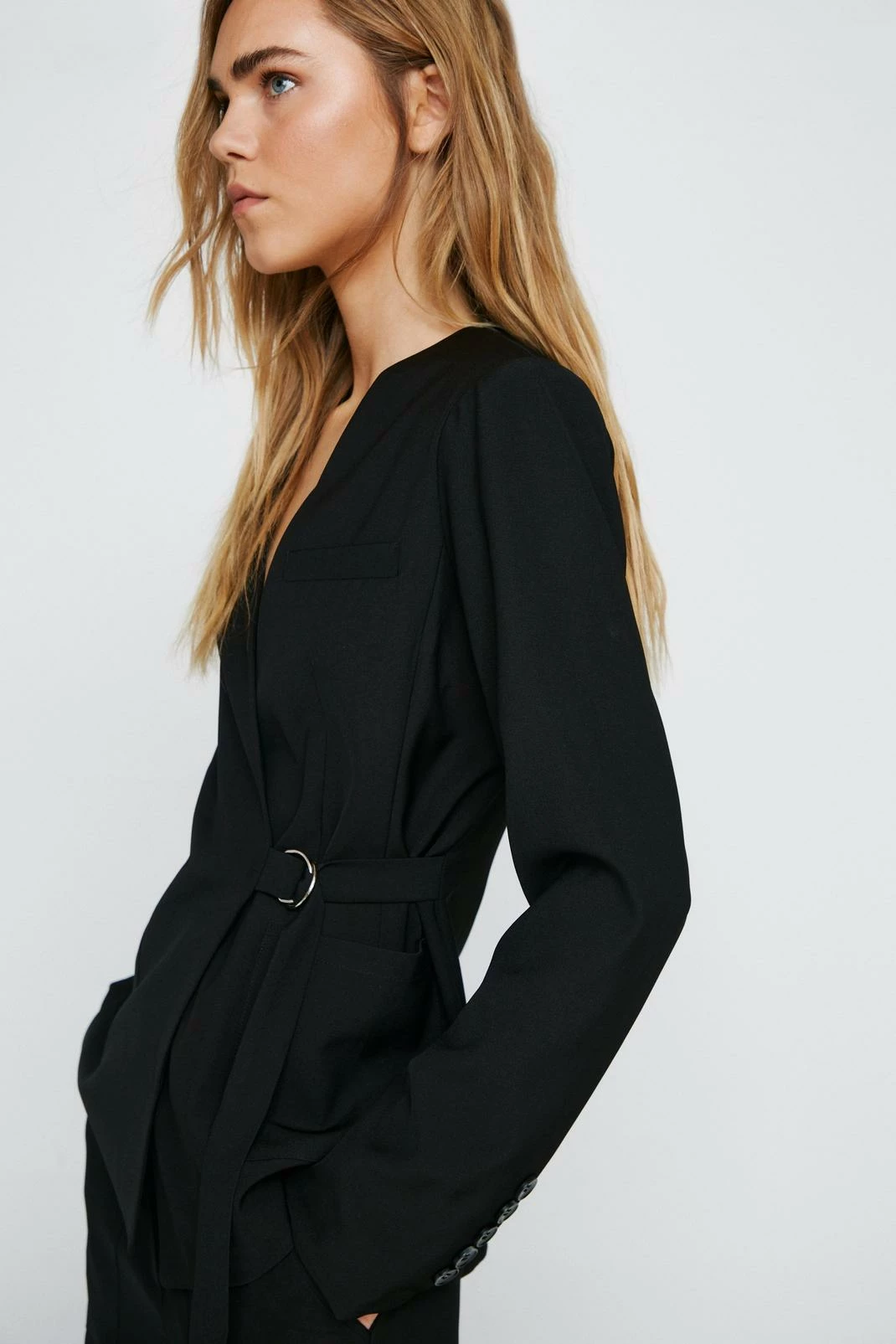 Two Piece Sets Tailored Wrap Over Blazer - Image 4