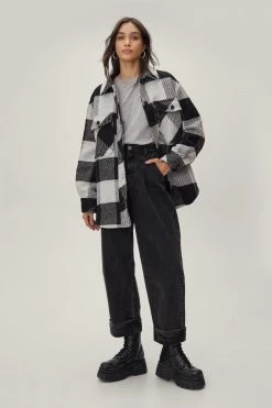 Make Your Move! 60% Off Party! Black And White Check Overshirt