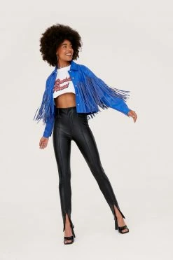 Going Out Jackets Fringe Faux Leather Western Jacket