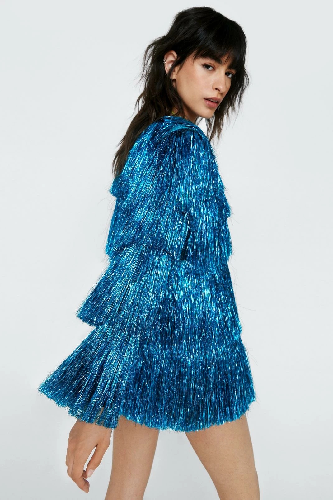 Going Out Jackets Longline Tinsel Fringe Jacket - Image 3