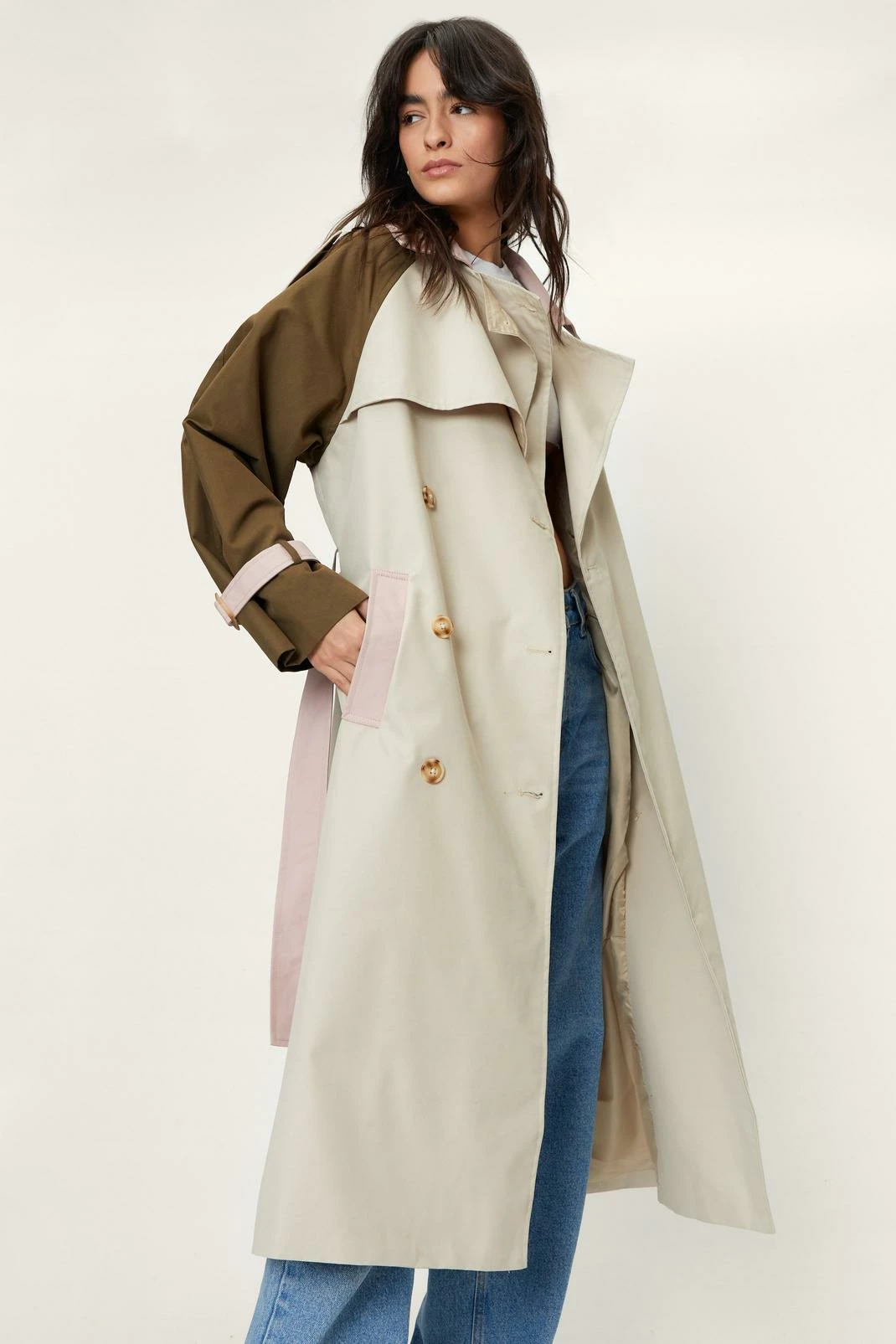 Duster + Trench Coats Longline Double Breasted Trench Coat - Image 4