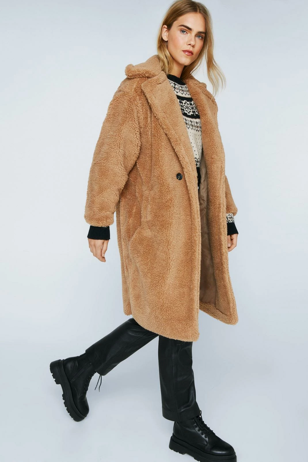 Teddy Coats We're Teddy Faux Fur You Oversized Coat