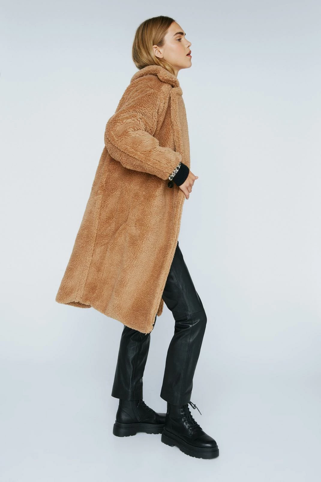 Teddy Coats We're Teddy Faux Fur You Oversized Coat - Image 2