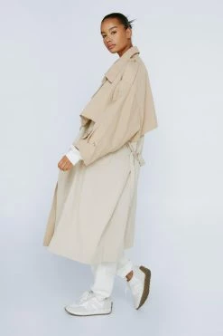 Duster + Trench Coats Plus Size Two Tone Oversized Trench Coat
