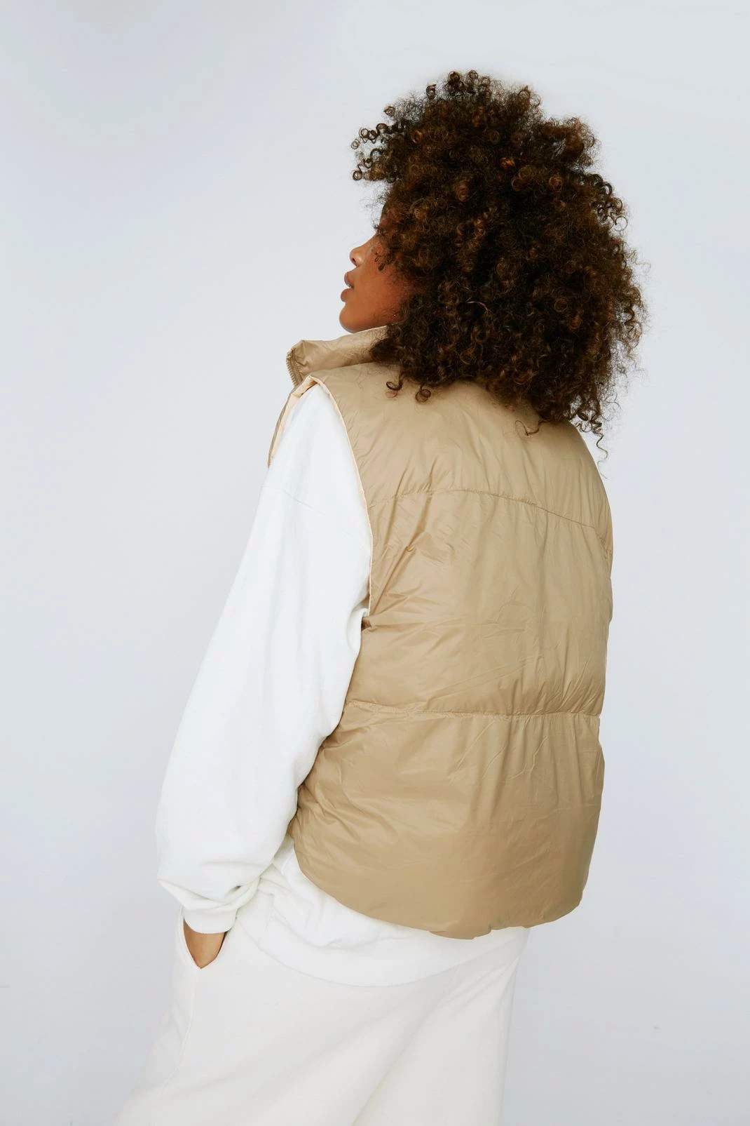 Puffer Vests Reversible Padded Contrasting Vest Jacket - Image 3