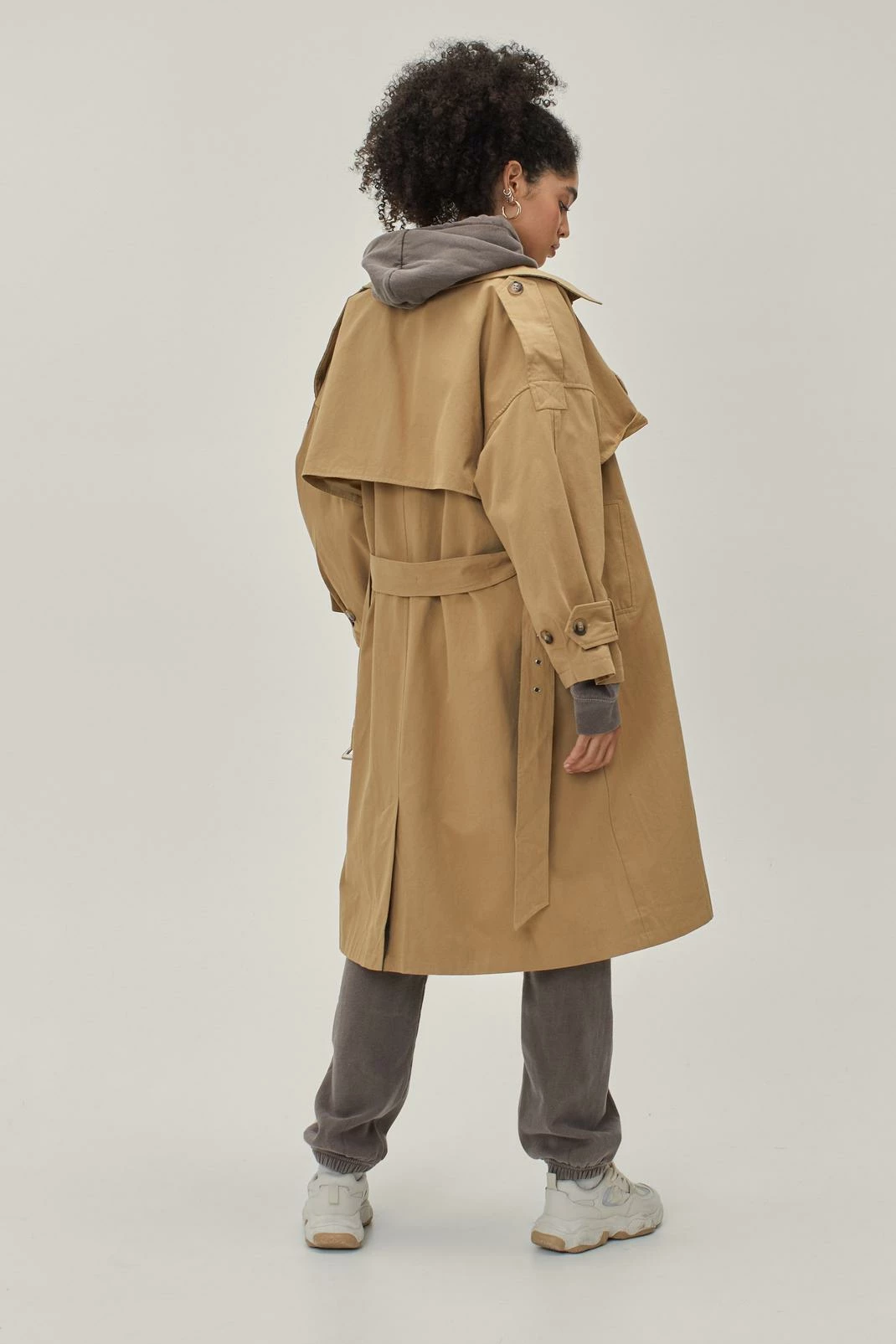 Duster + Trench Coats Twill Oversized Trench Coat - Image 3
