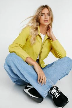 Going Out Jackets Zip Front Real Suede Jacket