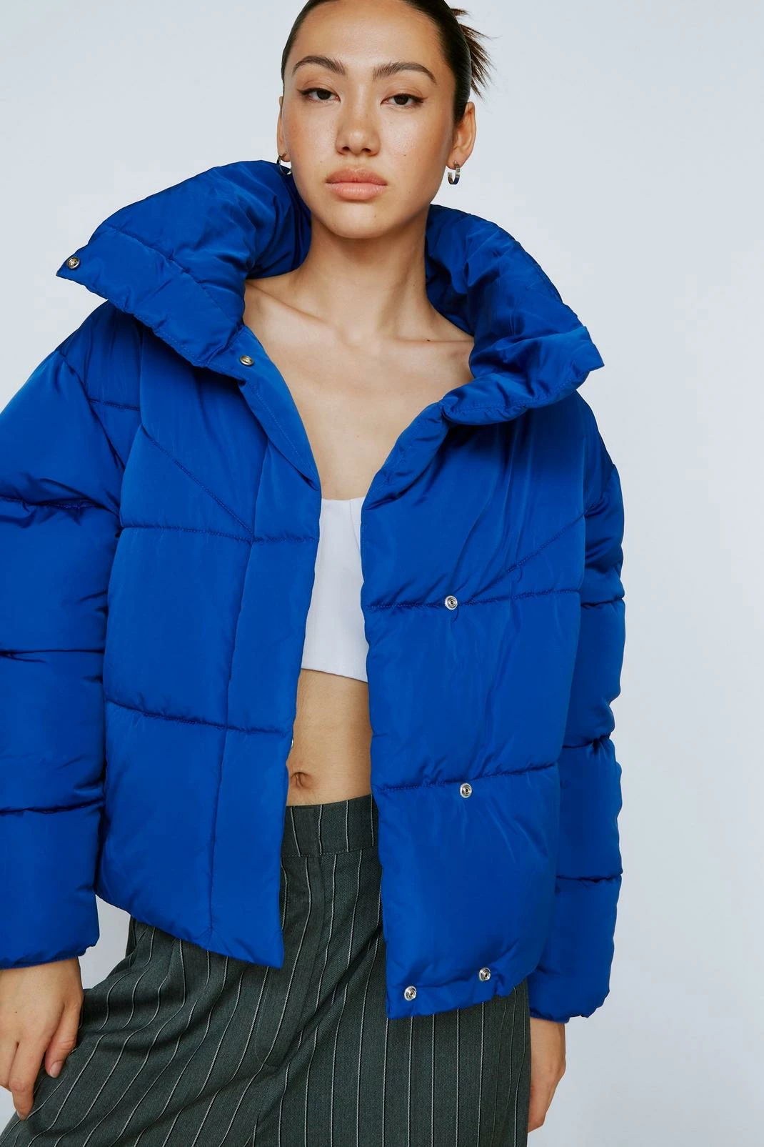 Puffer Jackets High Neck Oversized Puffer Jacket - Image 5