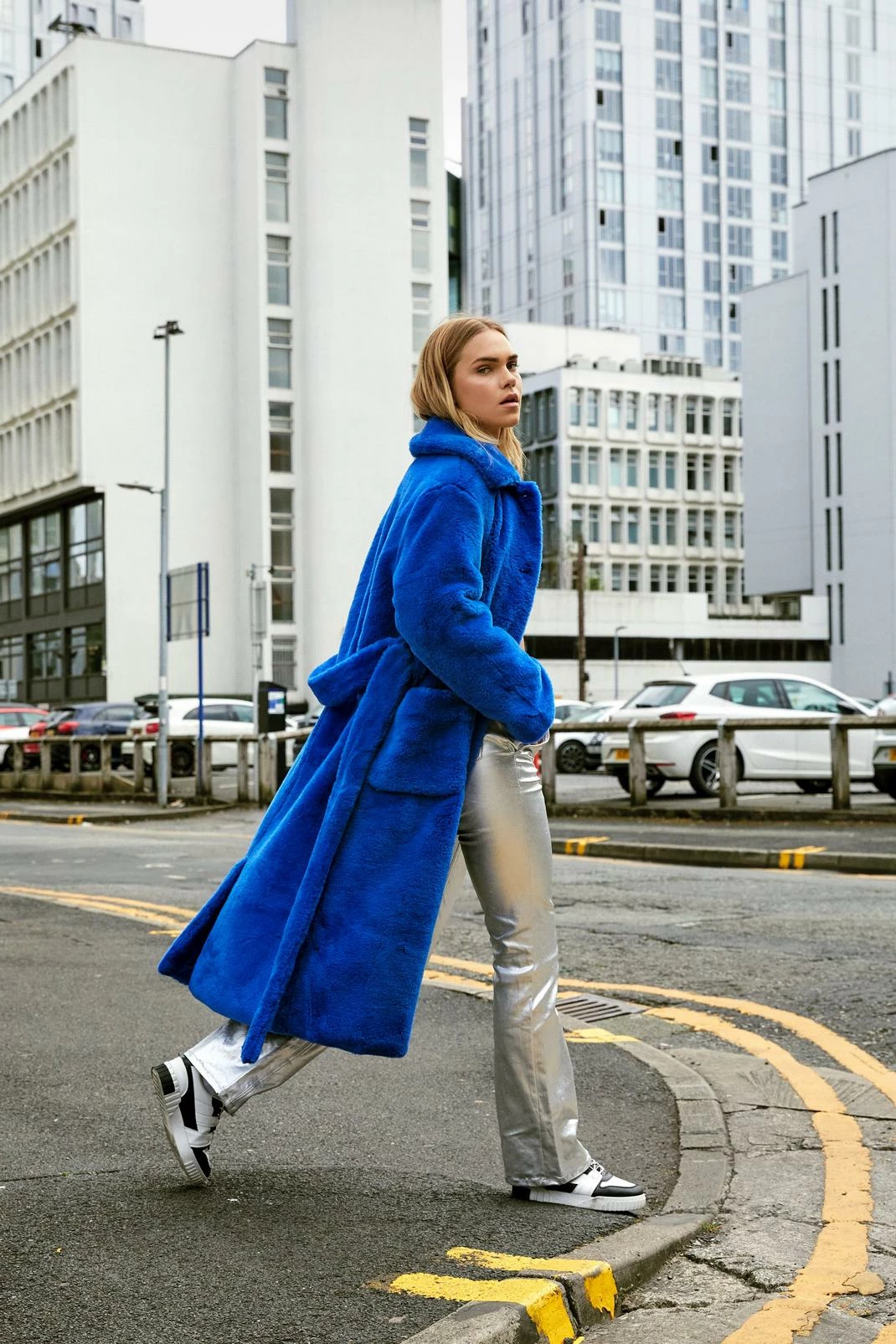 Duster + Trench Coats Premium Faux Fur Belted Longline Coat