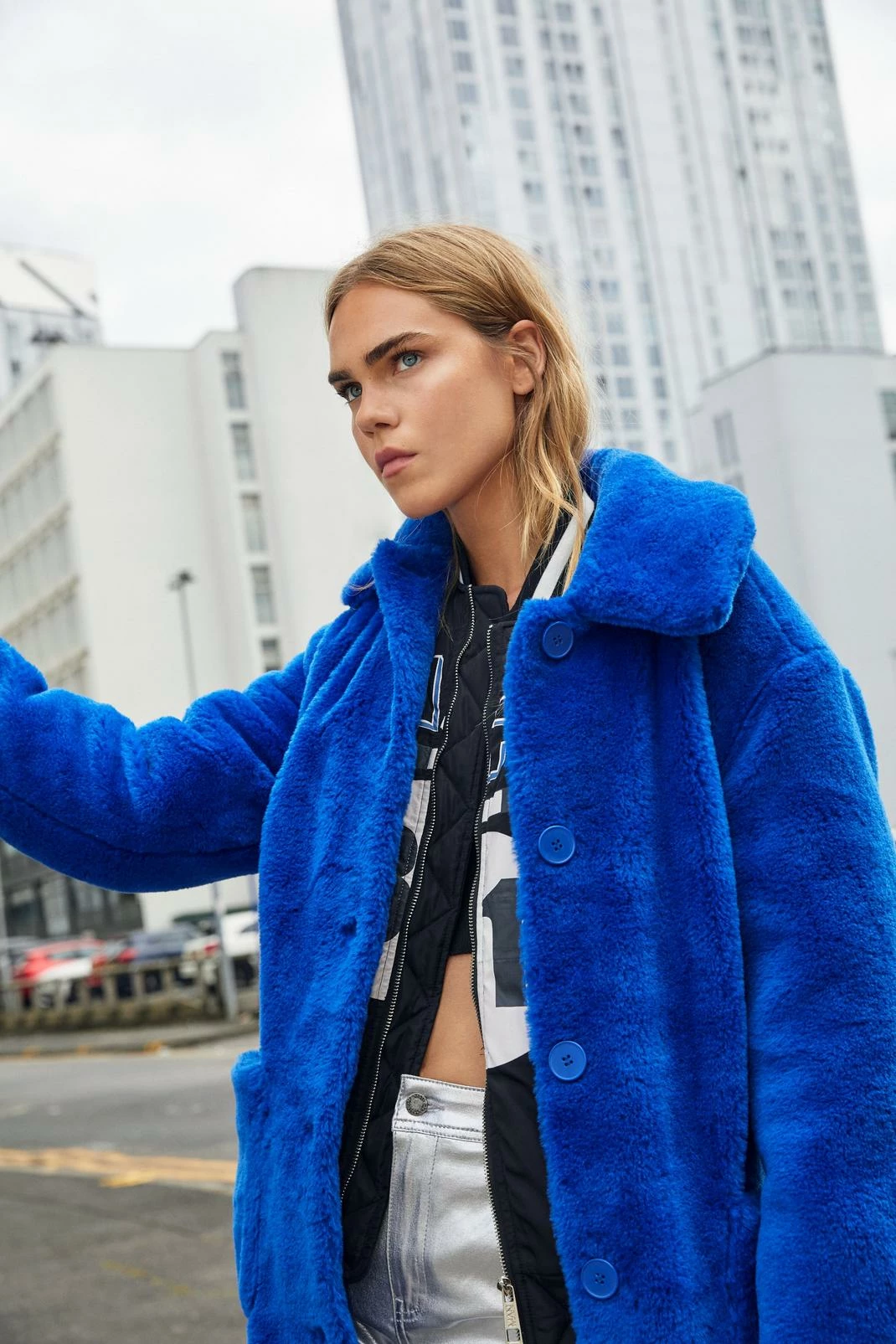 Duster + Trench Coats Premium Faux Fur Belted Longline Coat - Image 2