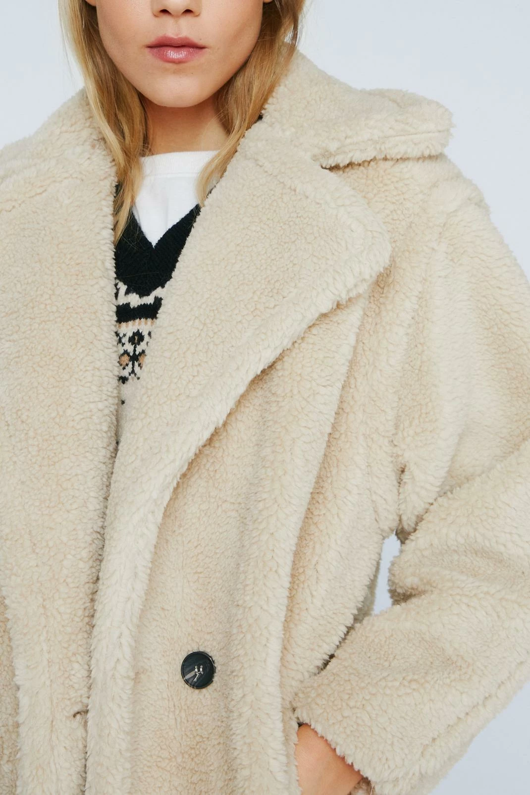 Teddy Coats We're Teddy Faux Fur You Oversized Coat - Image 5