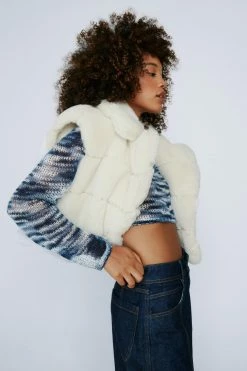 Puffer Vests Premium Faux Fur Body Warmer