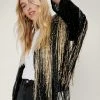 Going Out Jackets Icon Embellished Metallic Fringed Jacket