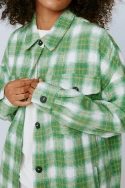 Shackets Check Print Maxi Shirt Jacket