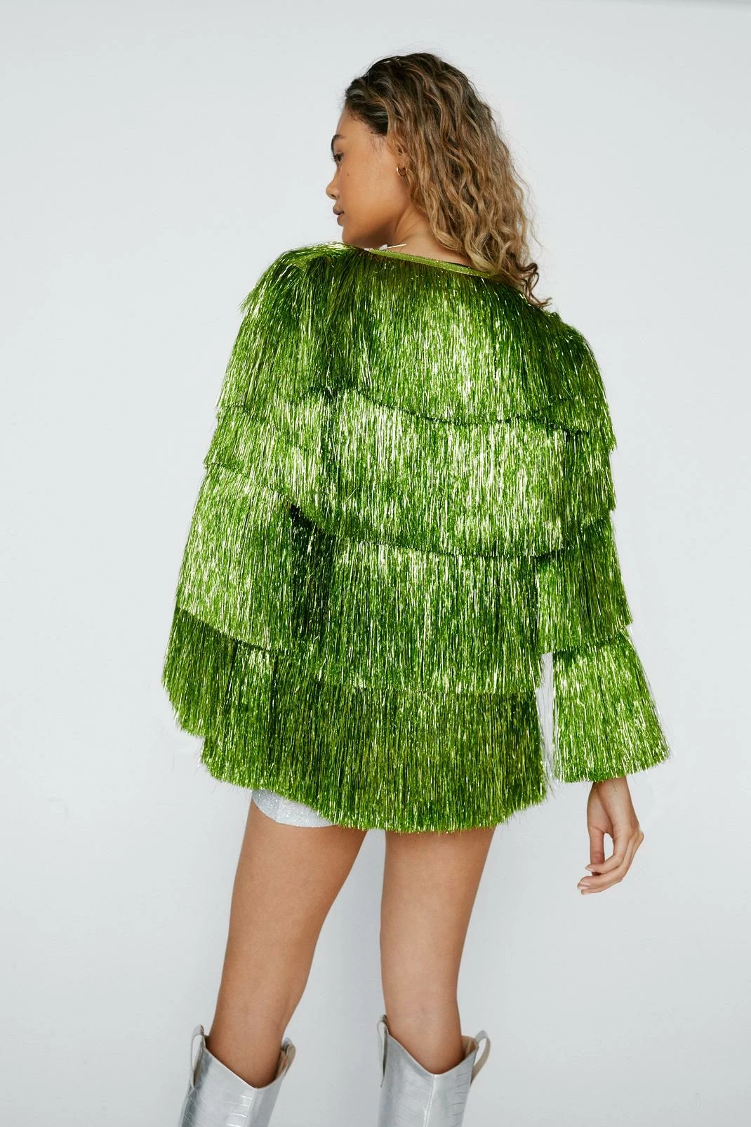 Going Out Jackets Longline Tinsel Fringe Jacket - Image 6