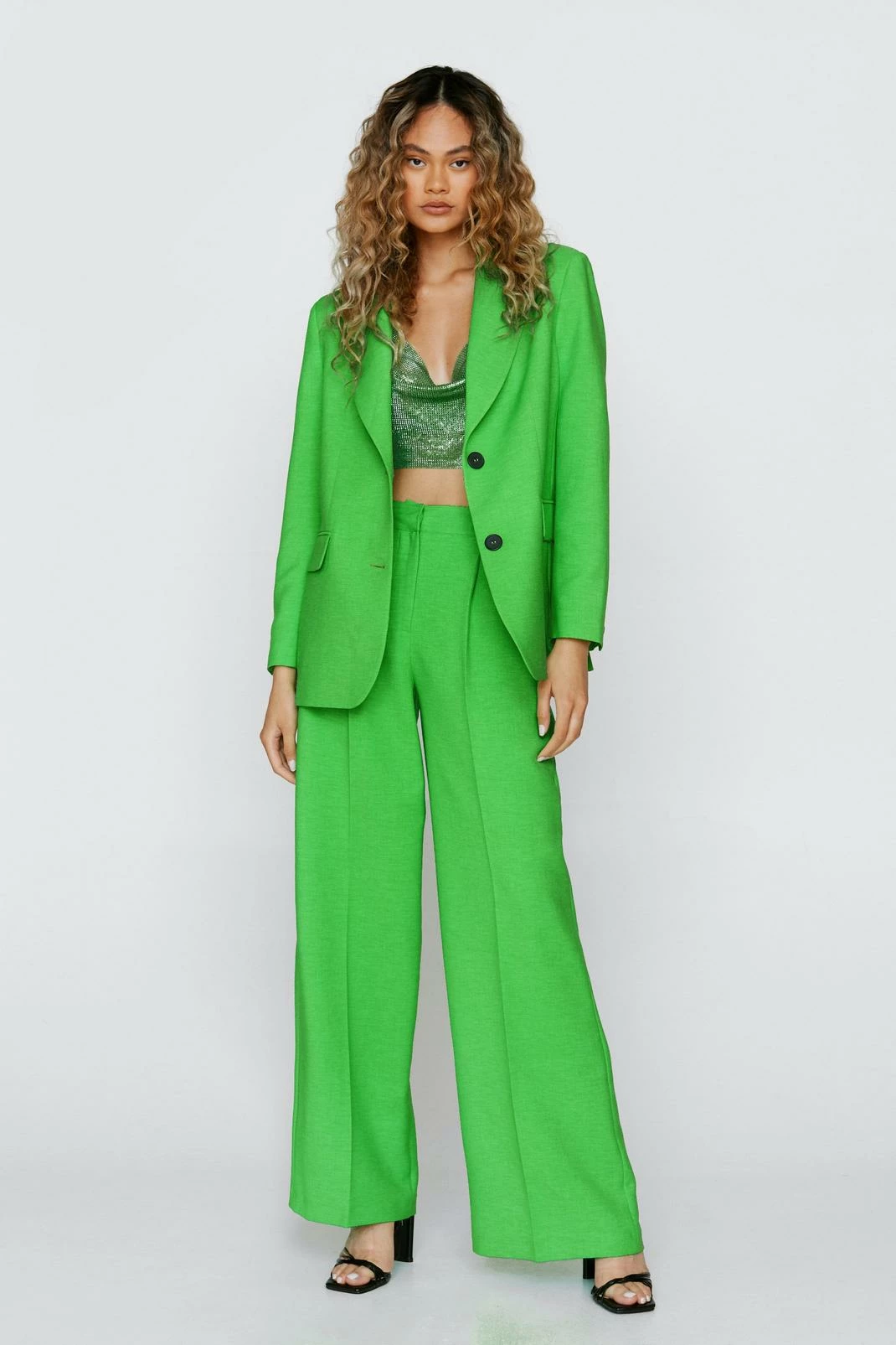 Two Piece Sets Single Breasted Tailored Two Piece Set Blazer - Image 10
