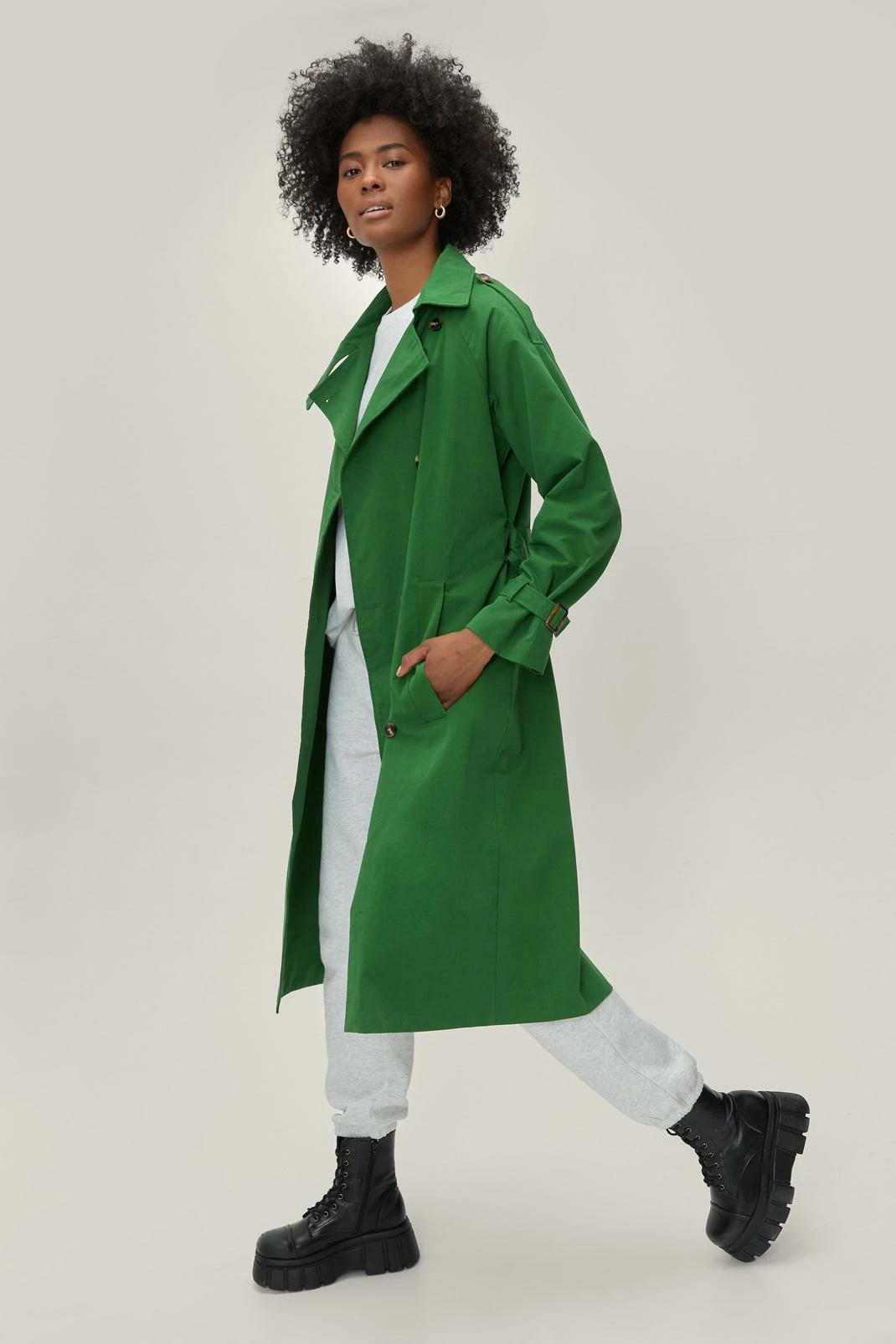 Duster + Trench Coats Tab Detail Twill Trench Coat - Image 5