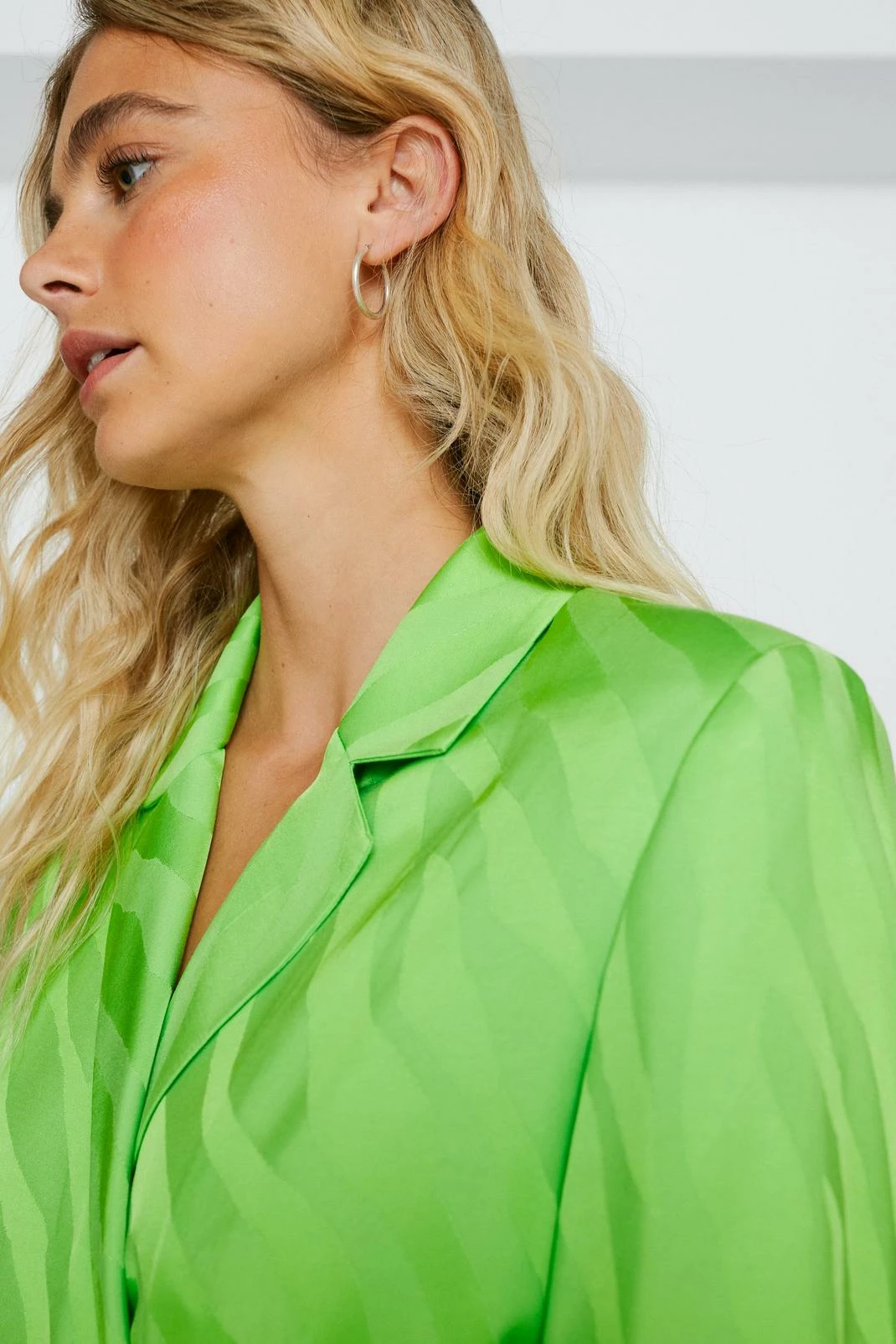 Two Piece Sets Zebra Jacquard Satin Blazer - Image 5