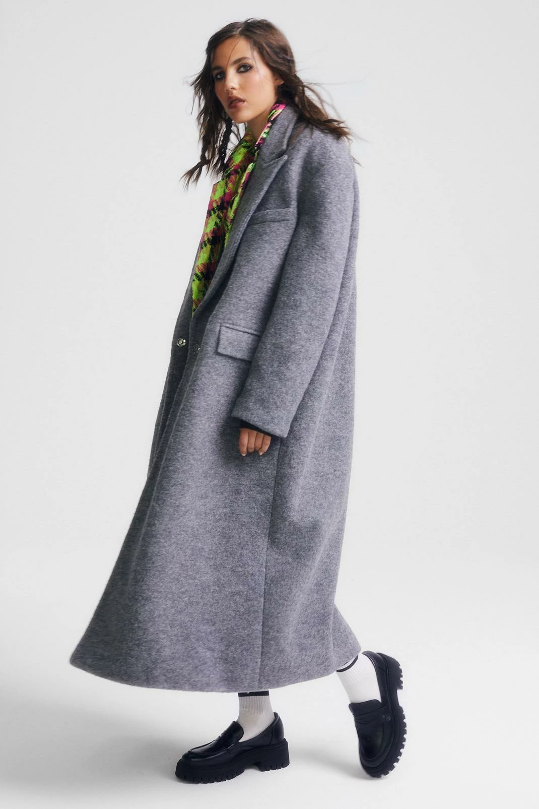 Wool Look Coats Premium Wool Oversized Duster Coat - Image 2