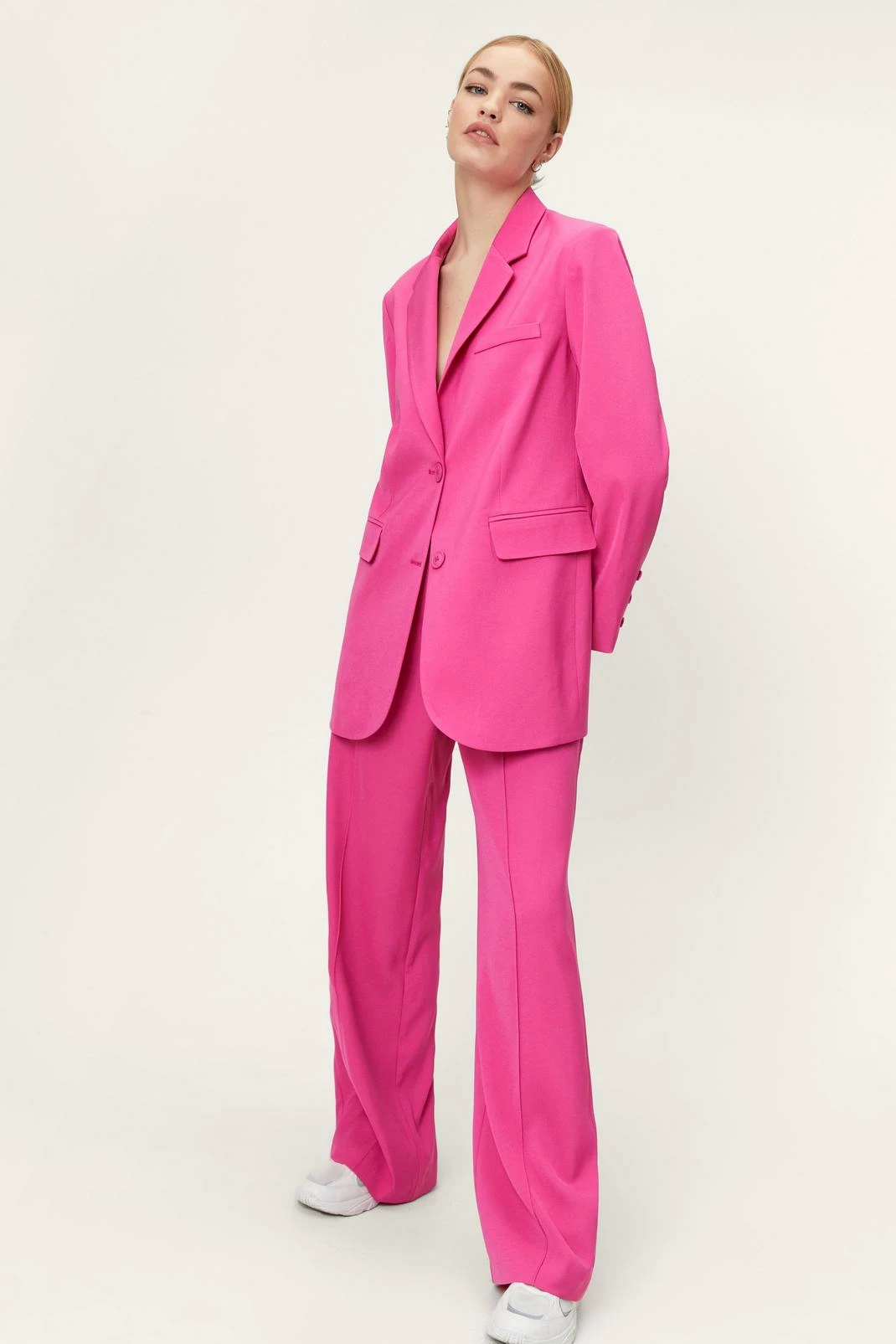 Two Piece Sets Oversized Twill Single Breasted Blazer - Image 8