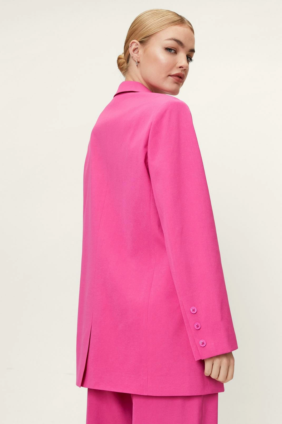 Two Piece Sets Oversized Twill Single Breasted Blazer - Image 9